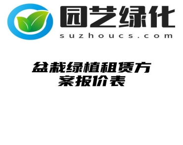 盆栽绿植租赁方案报价表